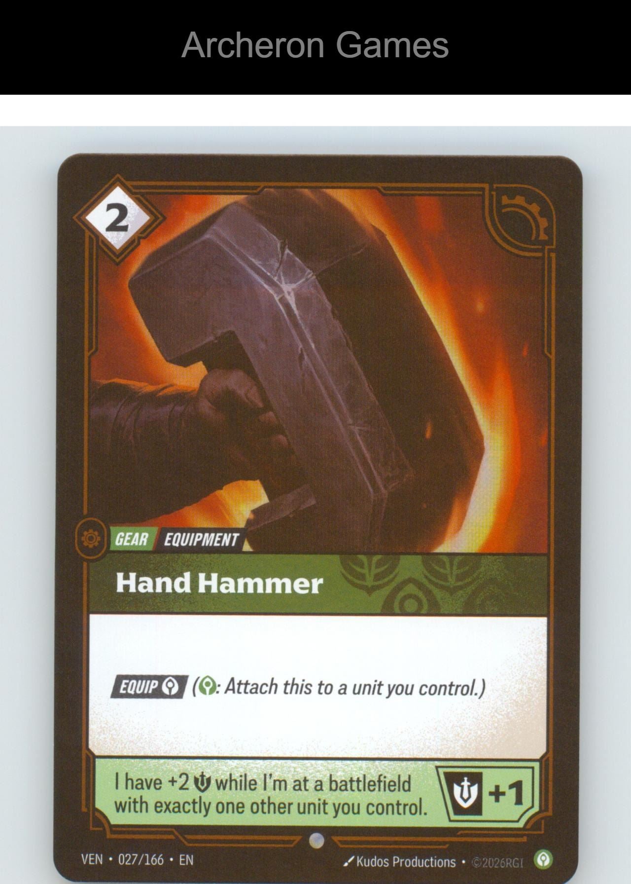 Hand Hammer VEN 027/166 C Vendetta Riftbound Card Foil