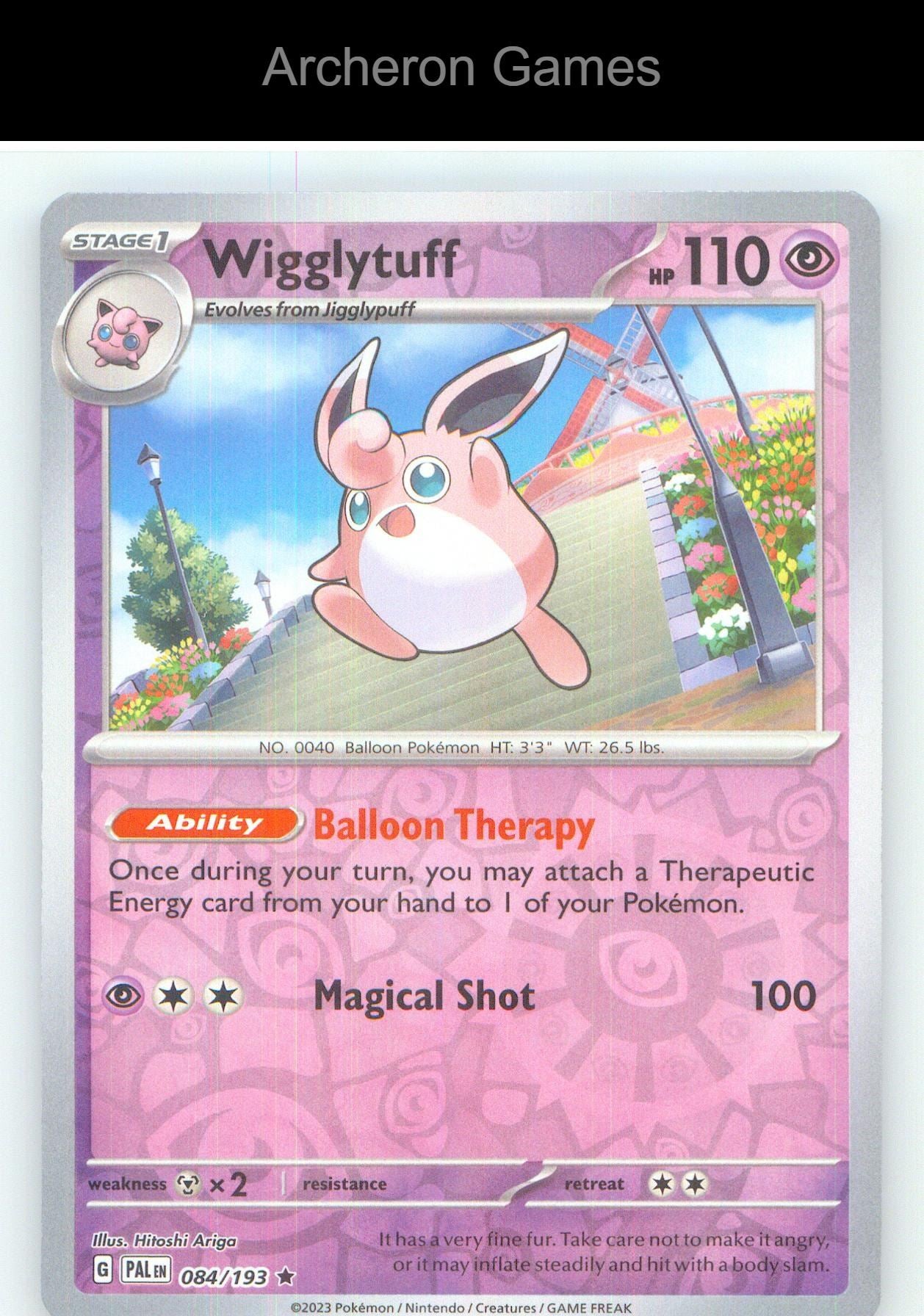 Pokemon Card Wigglytuff PAL 084/193 R Paldea Evolved Reverse Holo