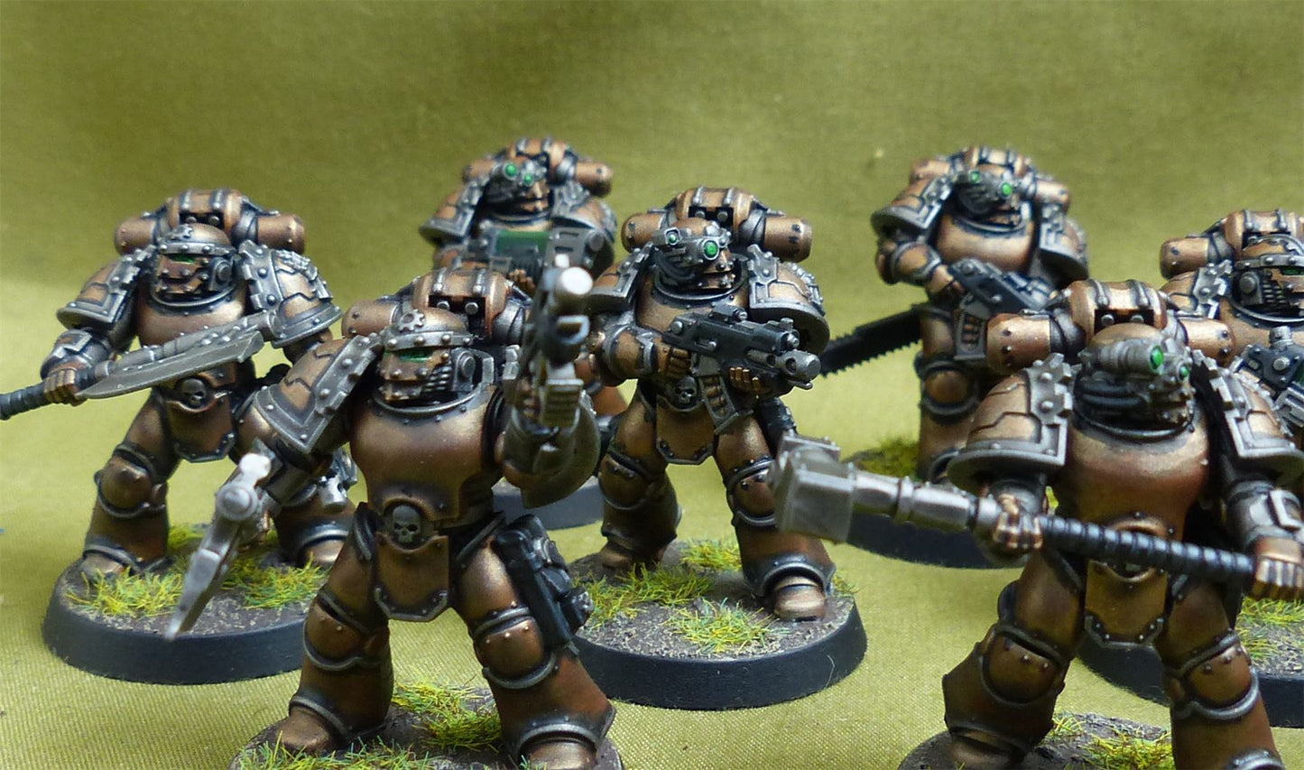 MKIII Tactical Squad with Upgrades set of 10 painted - Iron Hands - Warhammer Horus Heresy #2M8