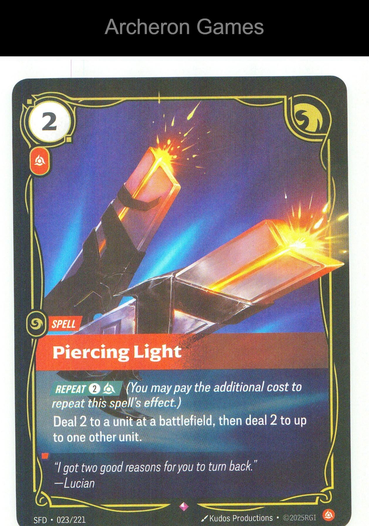 Piercing Light SFD 023/221 R Spiritforged Riftbound Card Foil