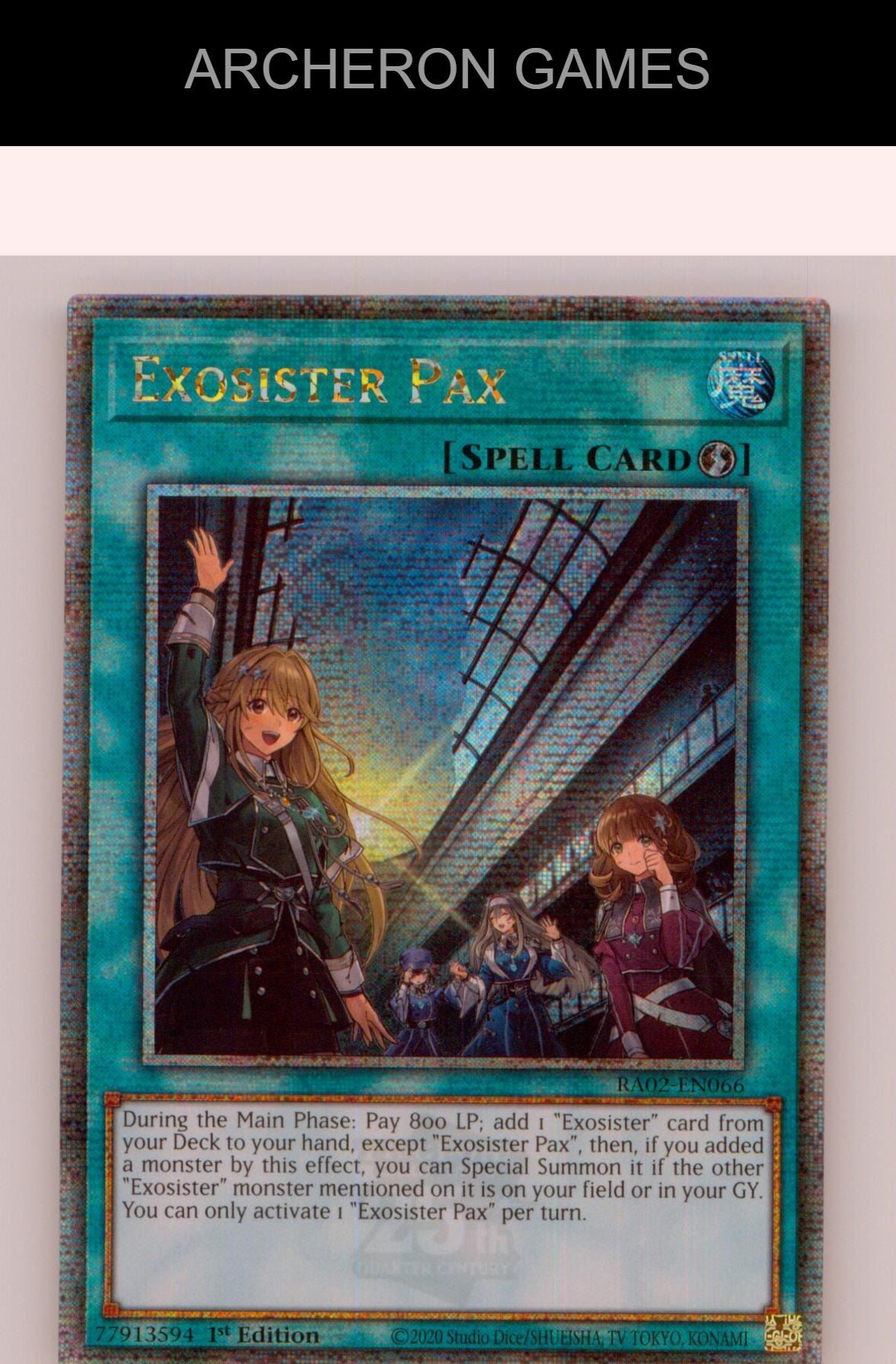 Exosister Pax (Quarter Century Secret Rare) YUGIOH Card 1st Edition