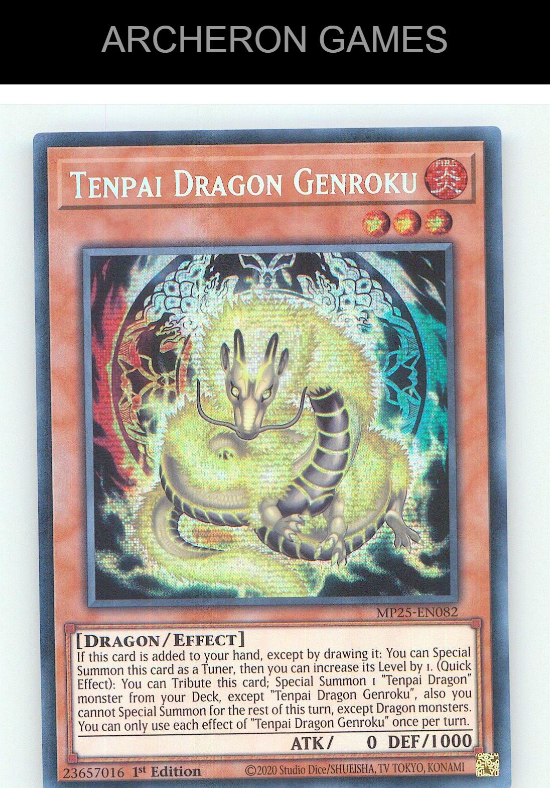 Tenpai Dragon Genroku Prismatic Secret Rare YUGIOH Card 1st Edition