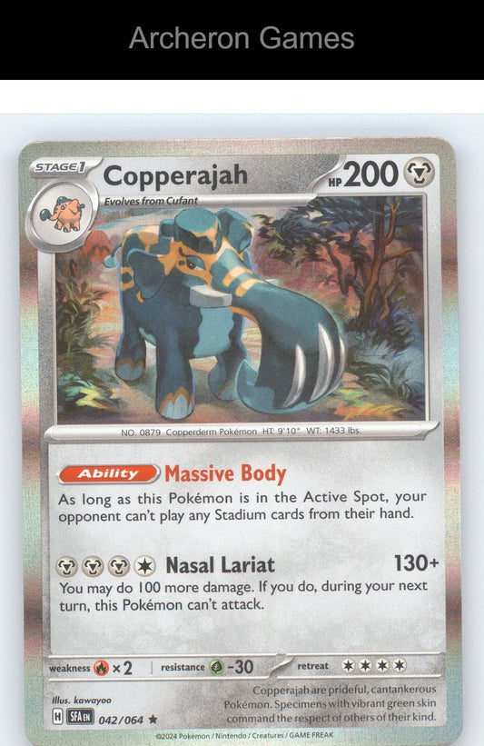 Pokemon Card Copperajah SFA 042/064 R Shrouded Fable Reverse Holo
