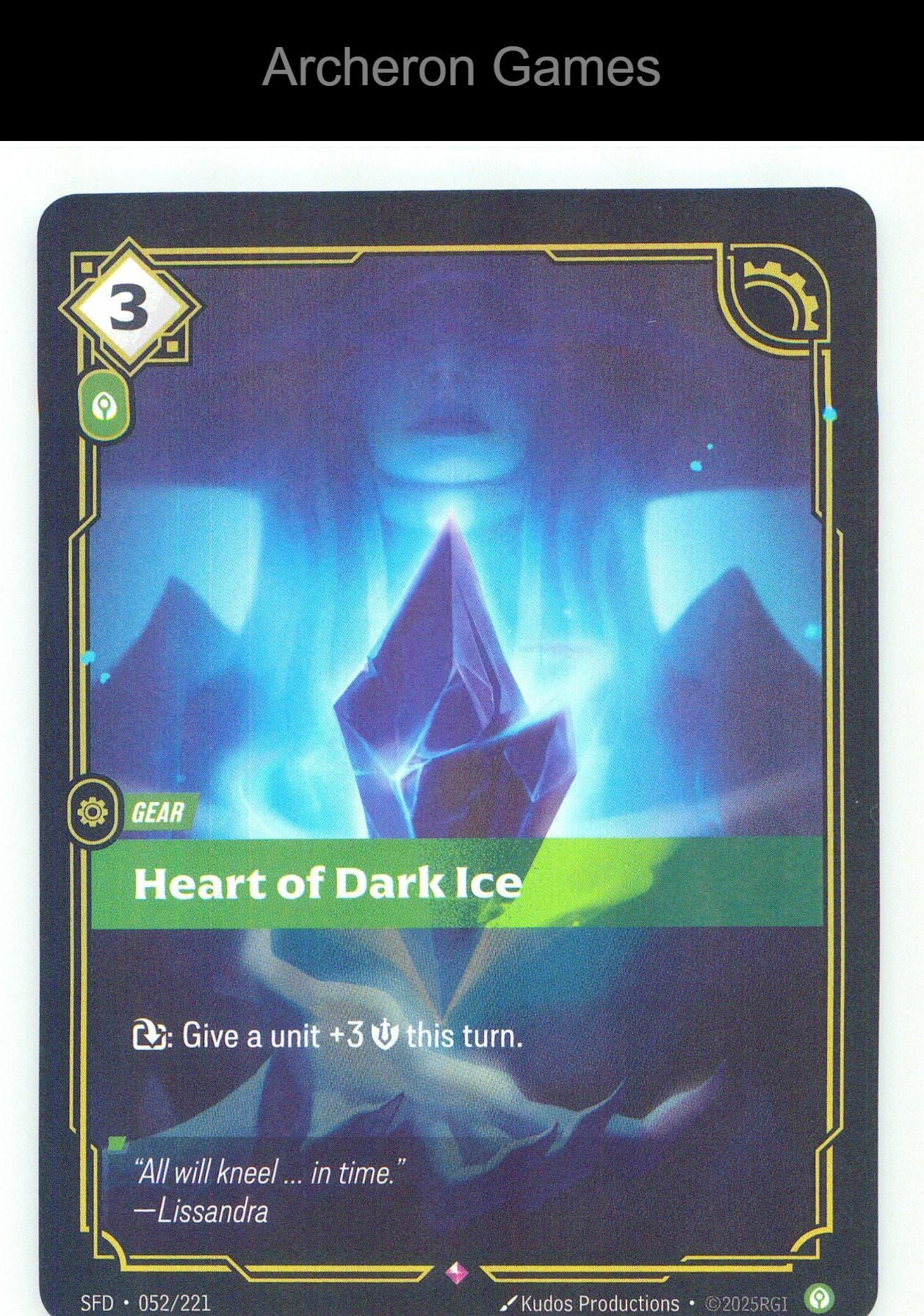 Heart of Dark Ice SFD 052/221 R Spiritforged Riftbound Card Foil
