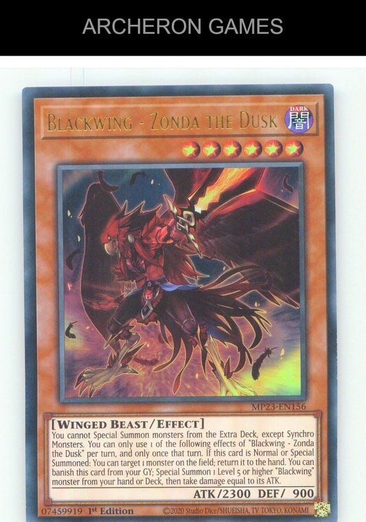 Blackwing - Zonda the Dusk UR YUGIOH Card 1st Edition