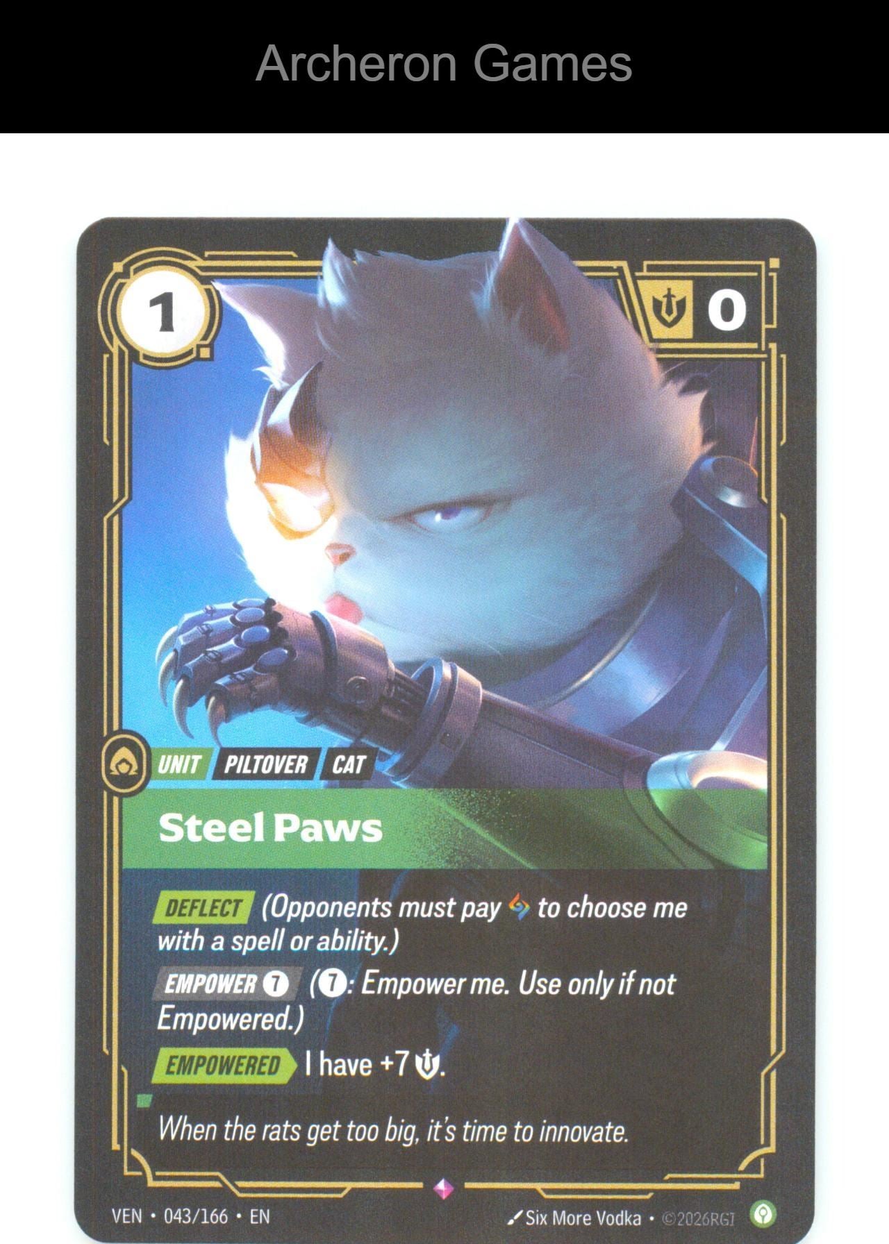 Steel Paws VEN 043/166 R Vendetta Riftbound Card Foil