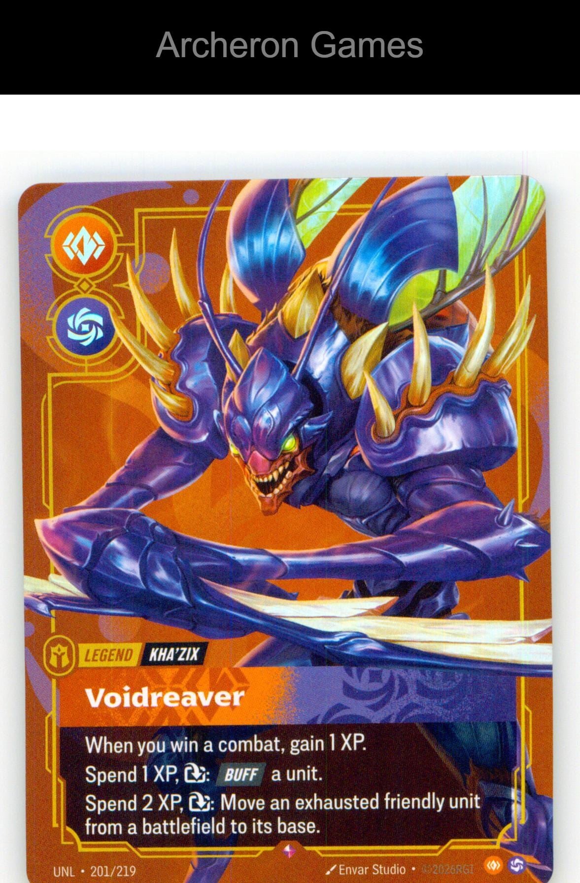 Kha'Zix - Voidreaver UNL 201/219 R Unleashed Riftbound Card
