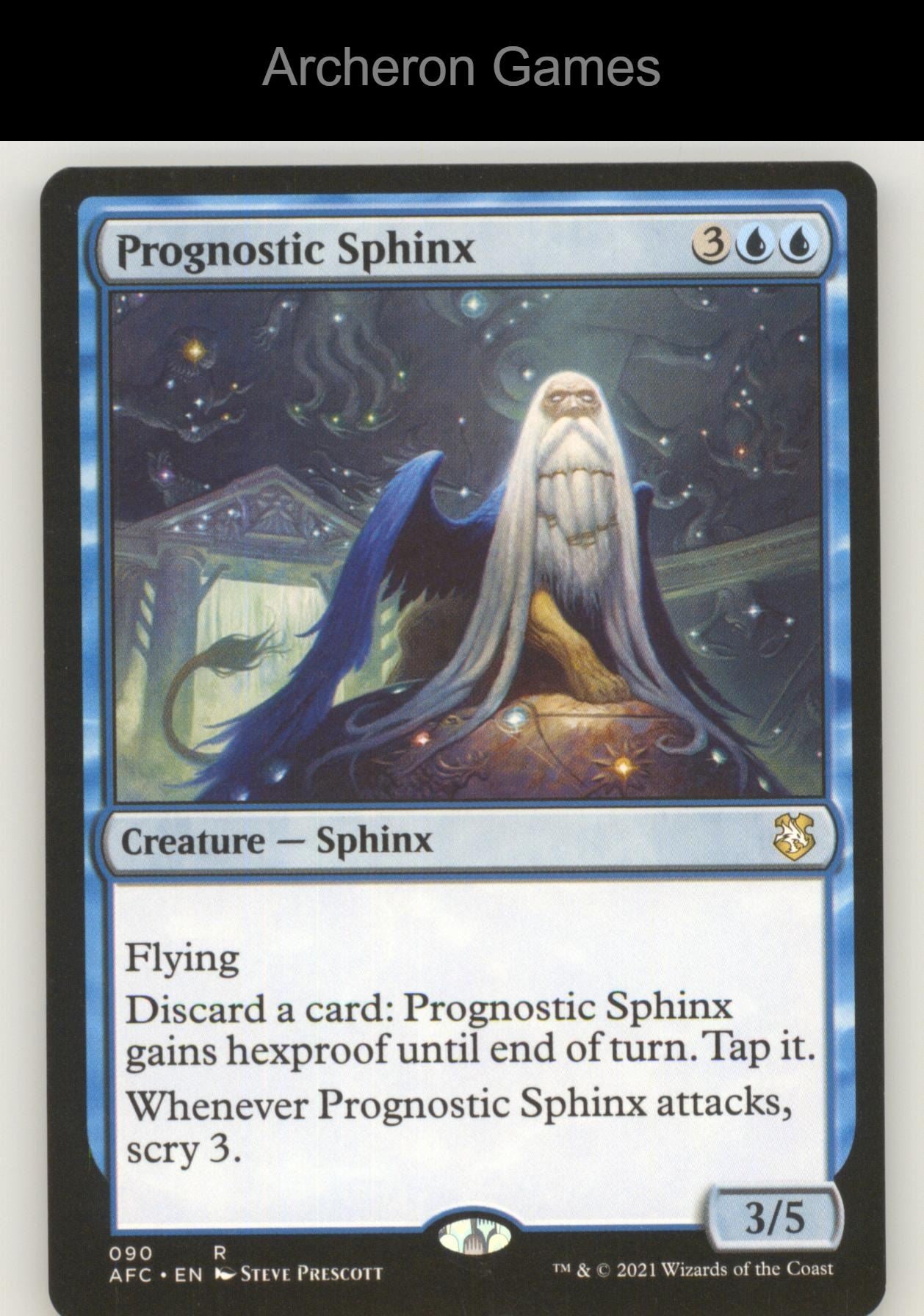 Prognostic Sphinx 90 R MTG Card Commander: Adventures in the Forgotten Realms