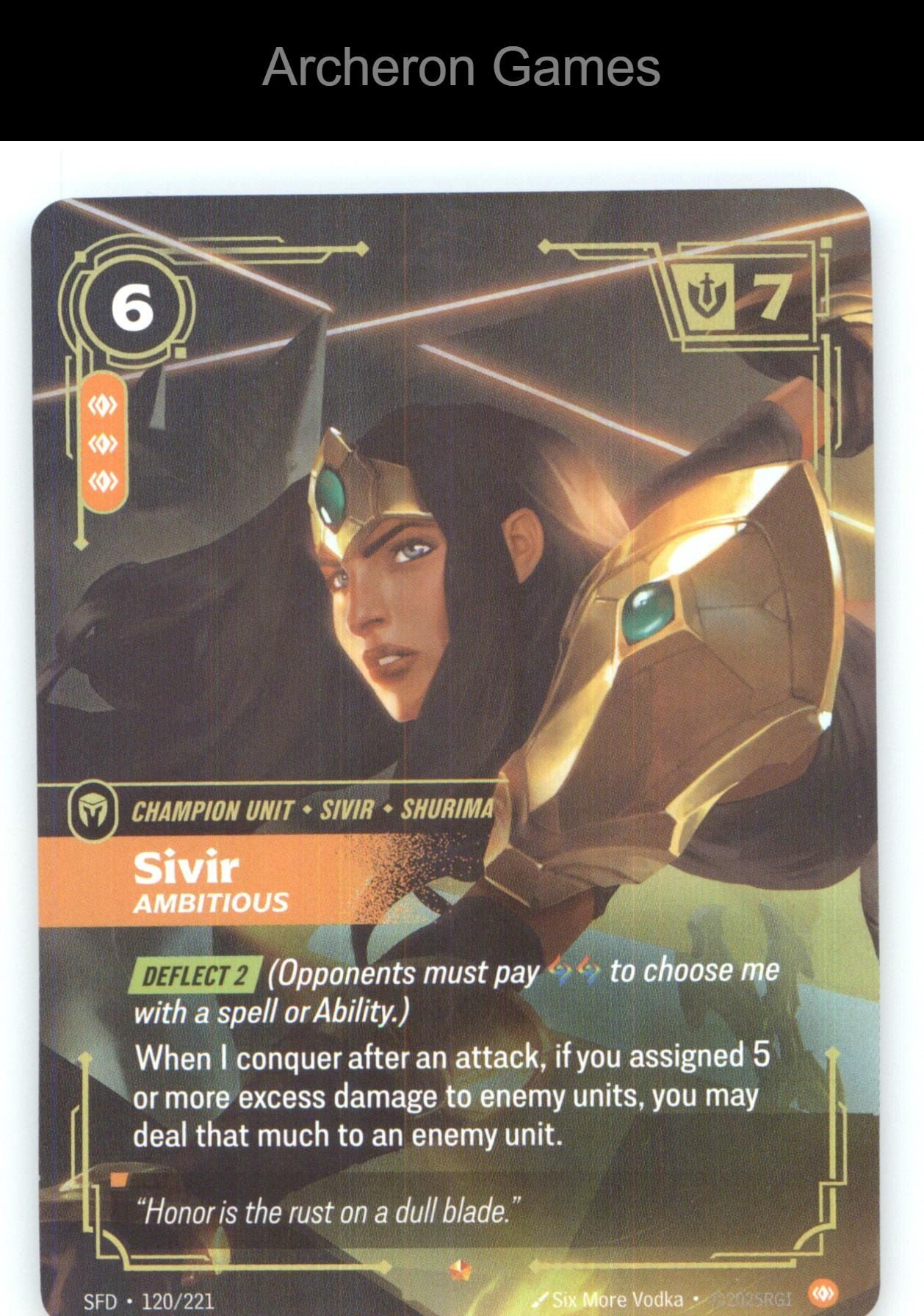 Sivir - Ambitious SFD 120/221 Epic Spiritforged Riftbound Card Foil