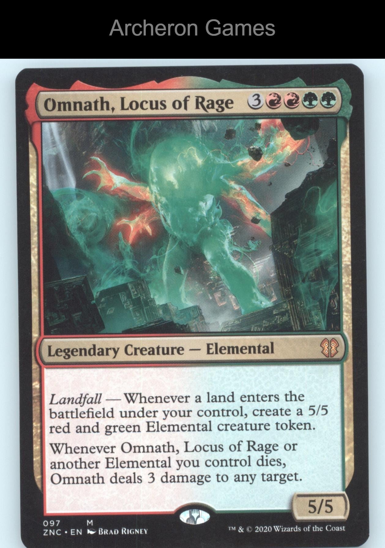 Omnath, Locus of Rage 97 Mythic MTG Card Commander: Zendikar Rising