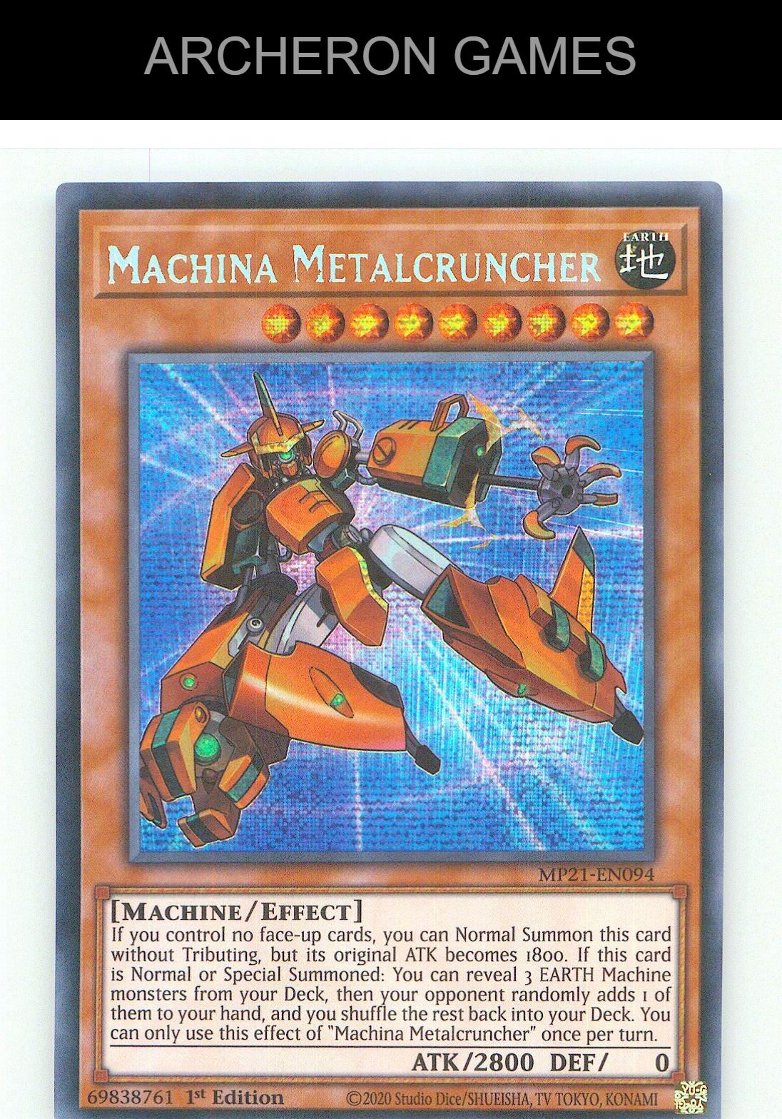 Machina Metalcruncher Prismatic Secret Rare YUGIOH Card 1st Edition
