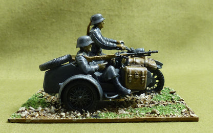 German Military Sidecar Motorcycle KS600 painted 1/35 scale - WW2 Model #173