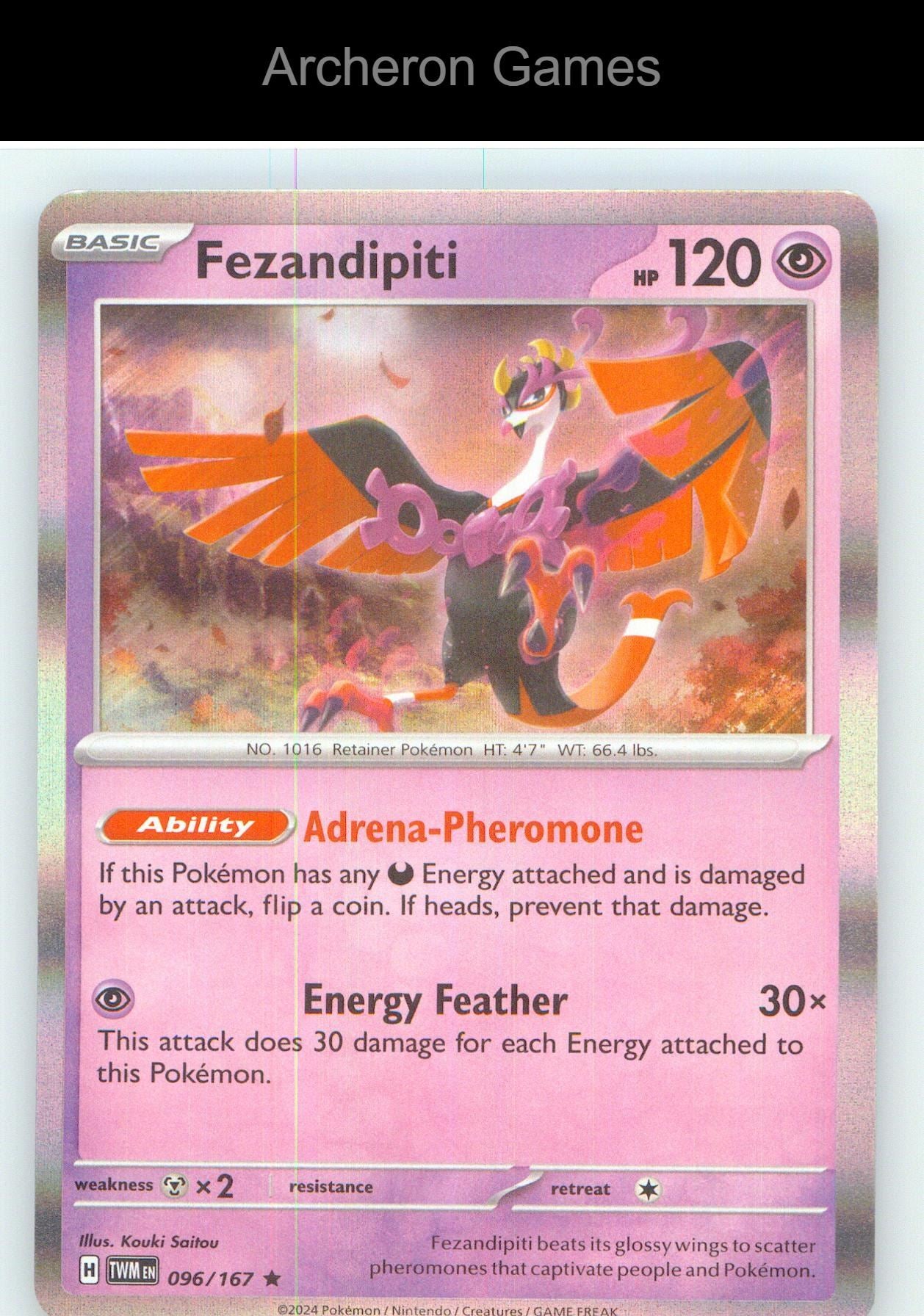 Pokemon Card Fezandipiti TWM 096/167 R Twilight Masquerade Holo