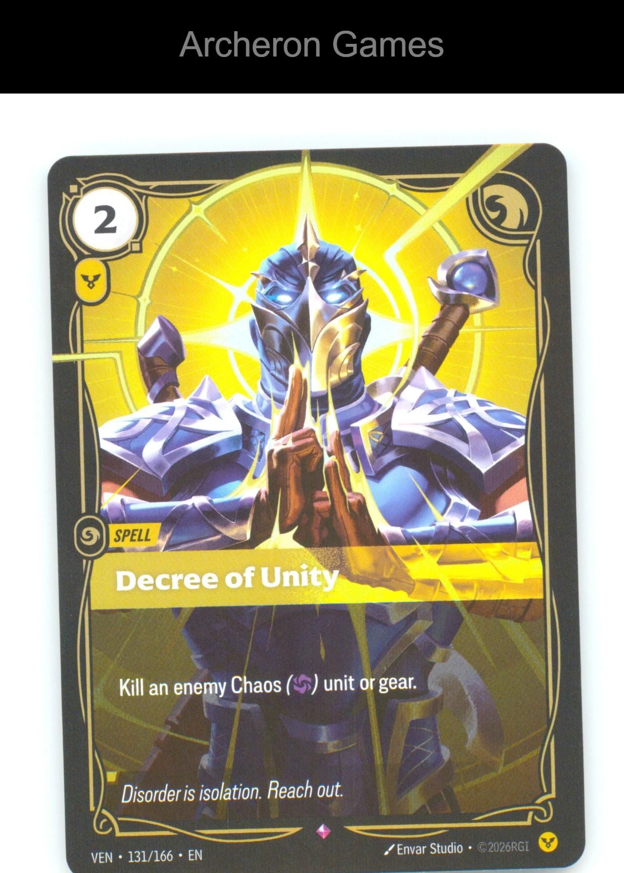Decree of Unity VEN 131/166 R Vendetta Riftbound Card Foil