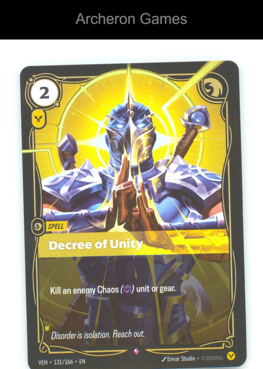 Decree of Unity VEN 131/166 R Vendetta Riftbound Card Foil