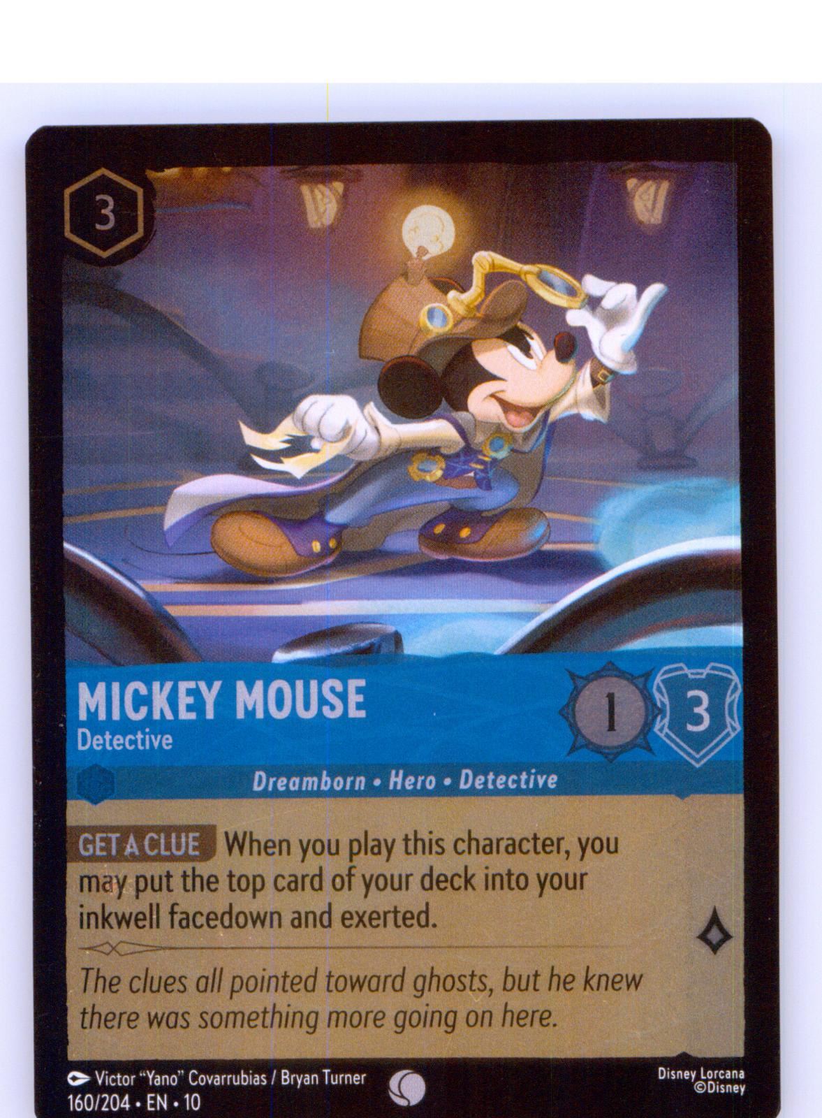 Mickey Mouse - Detective 160/204 Whispers in the Well Lorcana Cold Foil NM/M