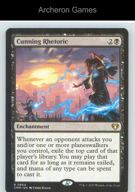 Cunning Rhetoric CMM 864 R MTG Card NM/EX+