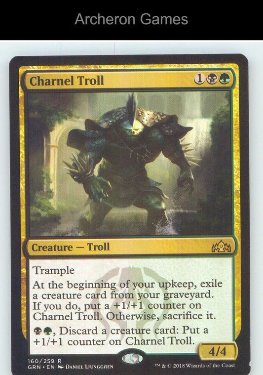 Charnel Troll GRN 160 R MTG Card NM/EX+