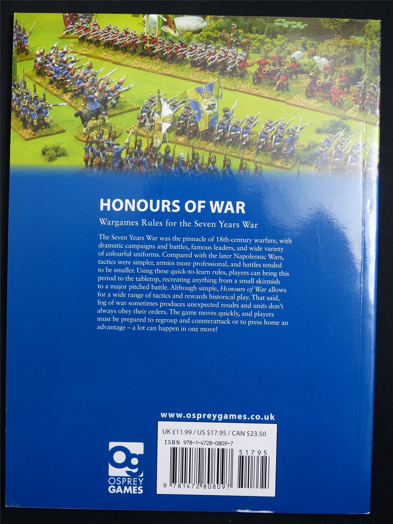 Honours of War: Seven Years Wargaming Rulebook - Osprey Wargames 13 Softback #DO