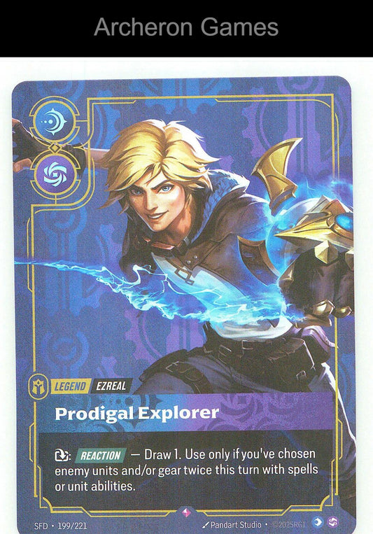 Ezreal - Prodigal Explorer SFD 199/221 R Spiritforged Riftbound Card