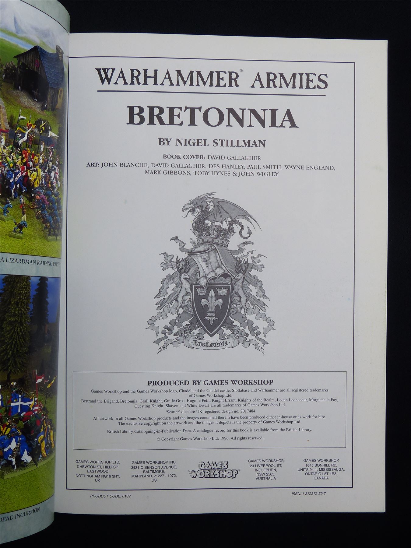 Warhammer Armies: Bretonnia 5th Edition Softback 1996 - Warhammer Old World #1HF