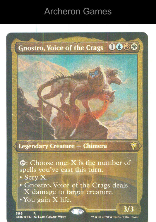 Gnostro, Voice of the Crags (Foil Etched) CMR 596 R MTG Card NM/EX+