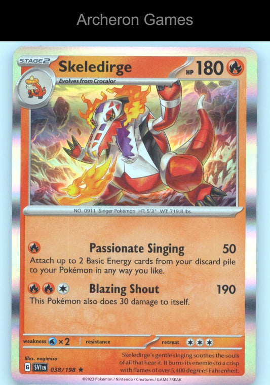 Pokemon Card Skeledirge SVI 038/198 R Scarlet & Violet Holo
