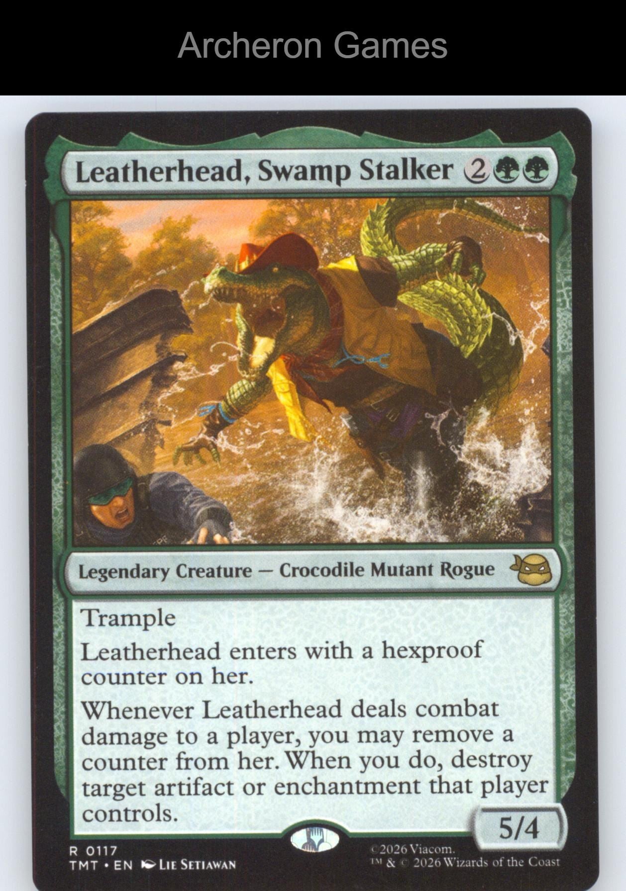 Leatherhead, Swamp Stalker TMT 0117 R MTG Card Teenage Mutant Ninja Turtles