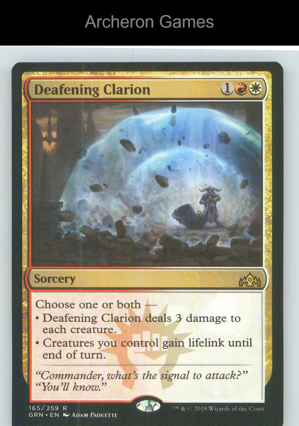 Deafening Clarion GRN 165 R MTG Card NM/EX+