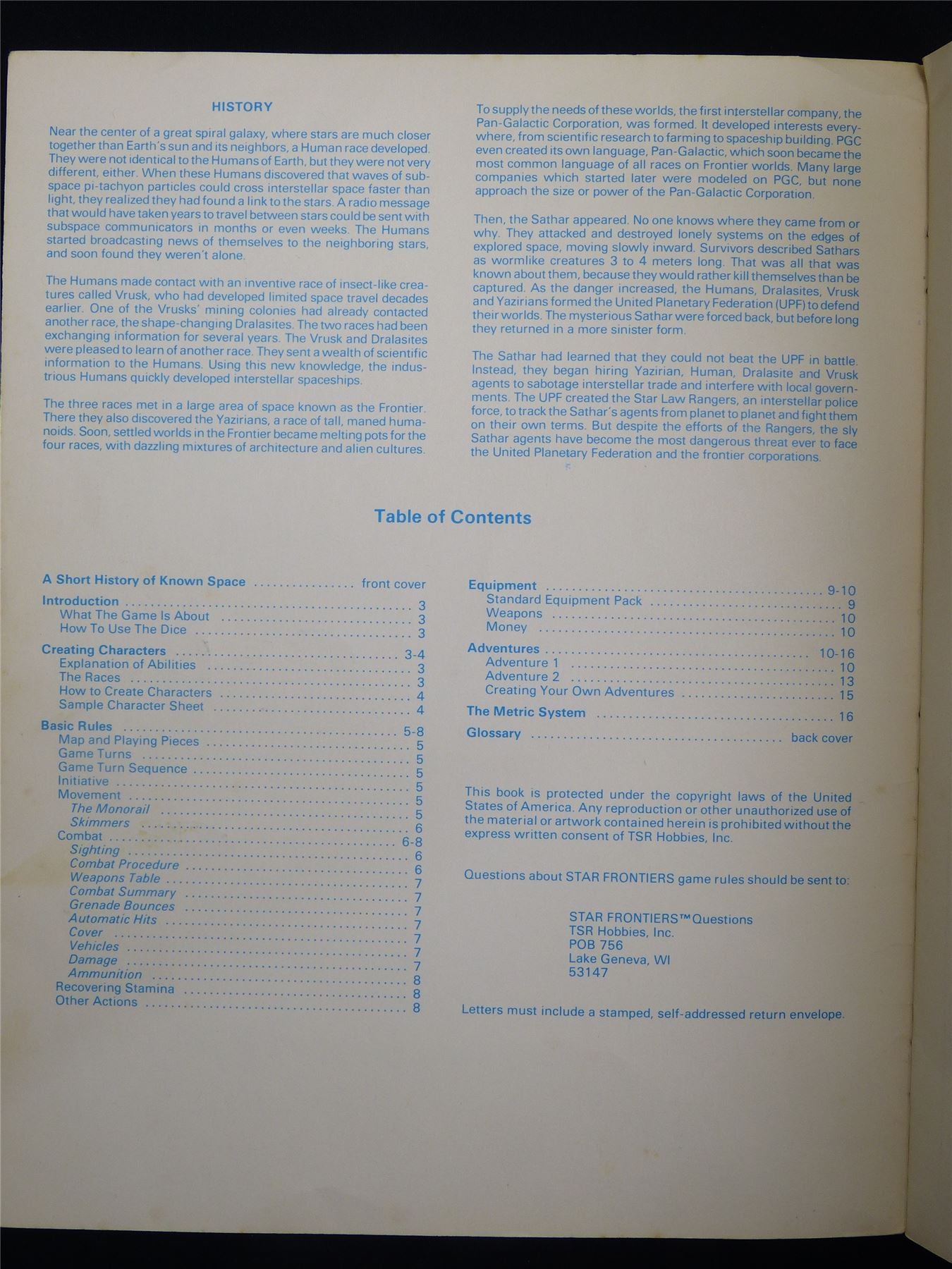 Star Frontiers: Alpha Dawn Basic Game Rules - Roleplay Booklet #2S2