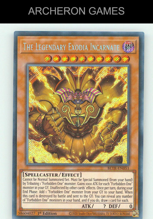 The Legendary Exodia Incarnate SEC YUGIOH Card