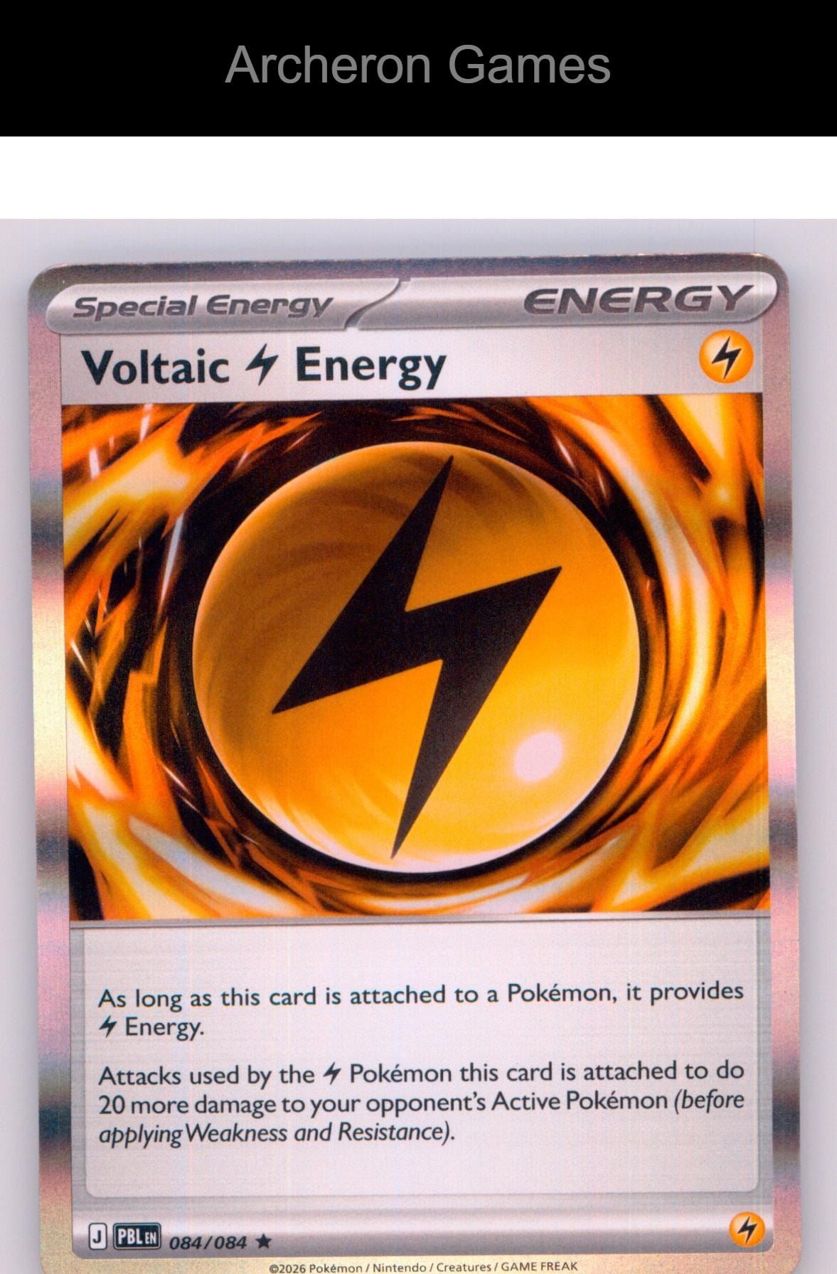 Pokemon Card Voltaic Lightning Energy ME05 084/084 HOLO R Pitch Black
