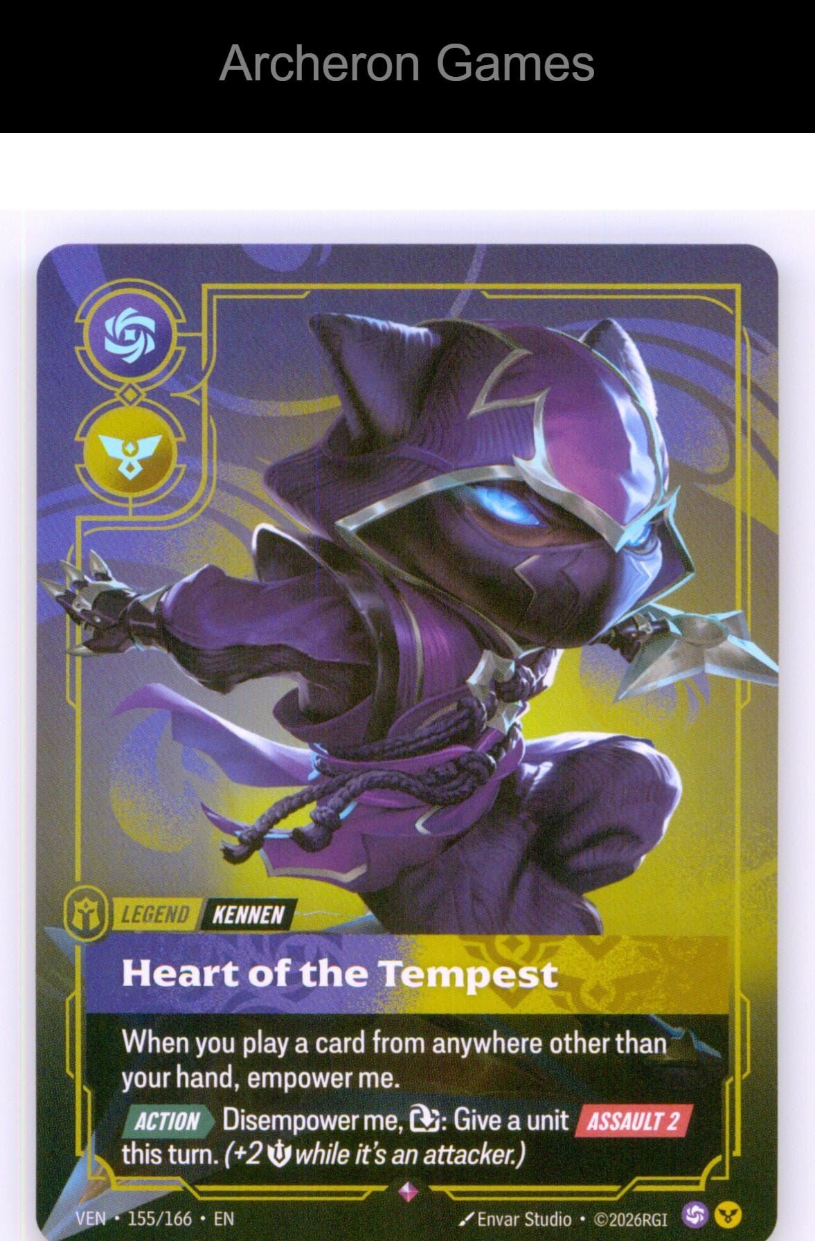 Yordle, Kennen - Heart of the Tempest VEN 155/166 R Vendetta Riftbound Card