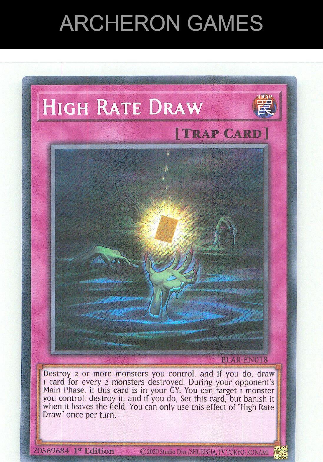 High Rate Draw SEC YUGIOH Card 1st Edition