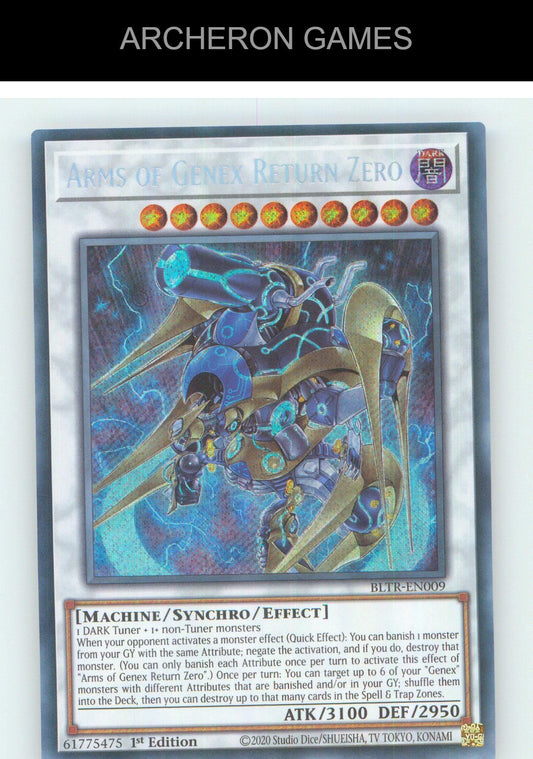 Arms of Genex Return Zero SEC YUGIOH Card 1st Edition