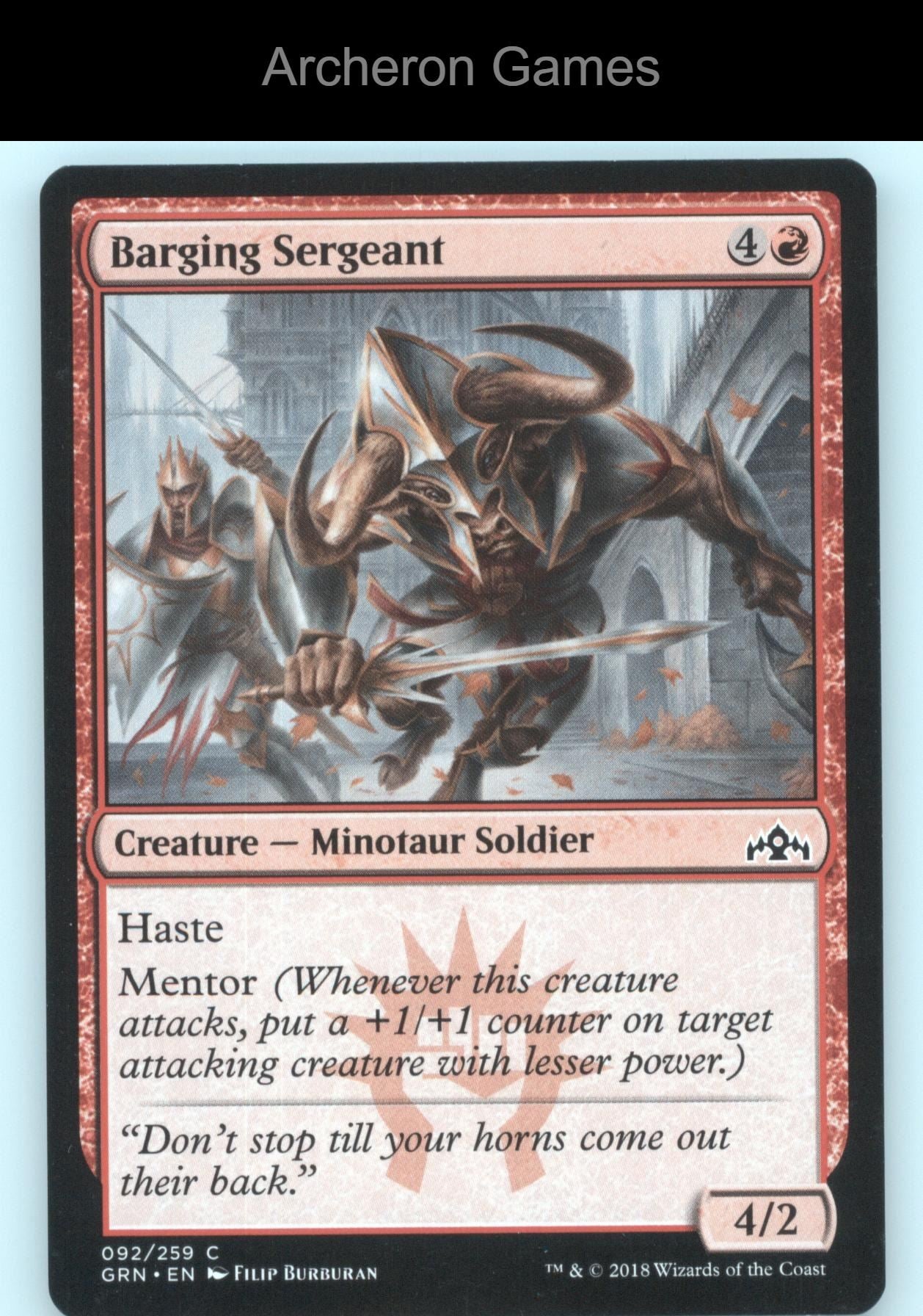 Barging Sergeant 92 C MTG Card Guilds of Ravnica