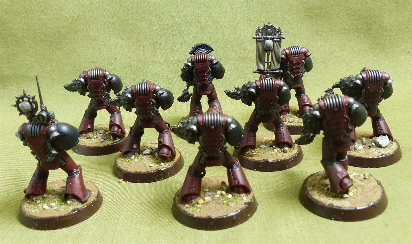 MKIV Tactical Squad set of 9 painted - Blood Angels - Warhammer Horus Heresy #2Q8