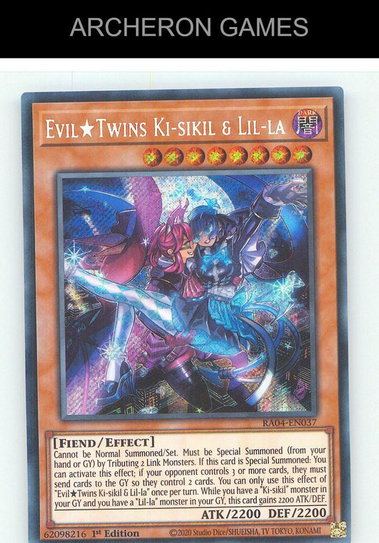 Evil Twins Ki-sikil & Lil-la (Secret Rare) SEC YUGIOH Card 1st Edition