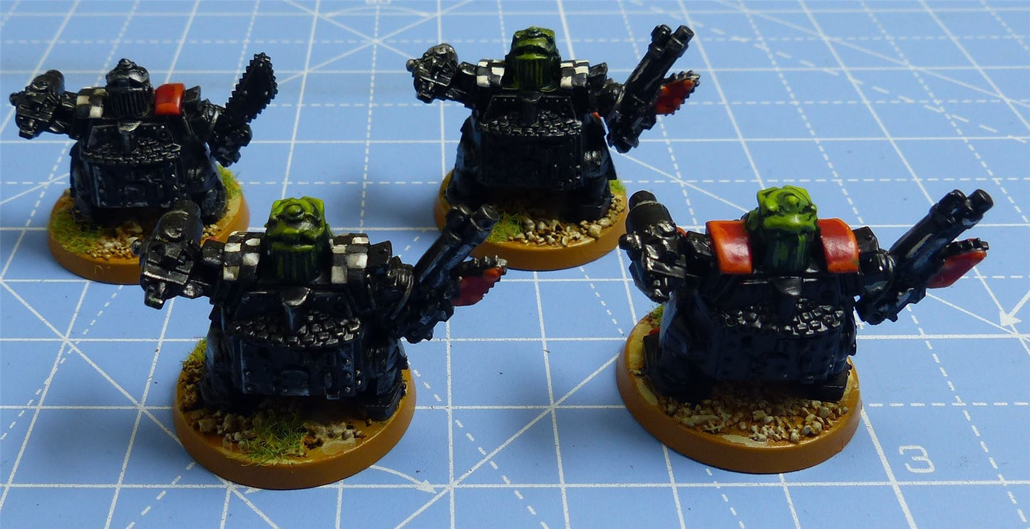 Classic Plastic Ork Stompers set of 4 painted OOP - Warhammer Epic #2FT