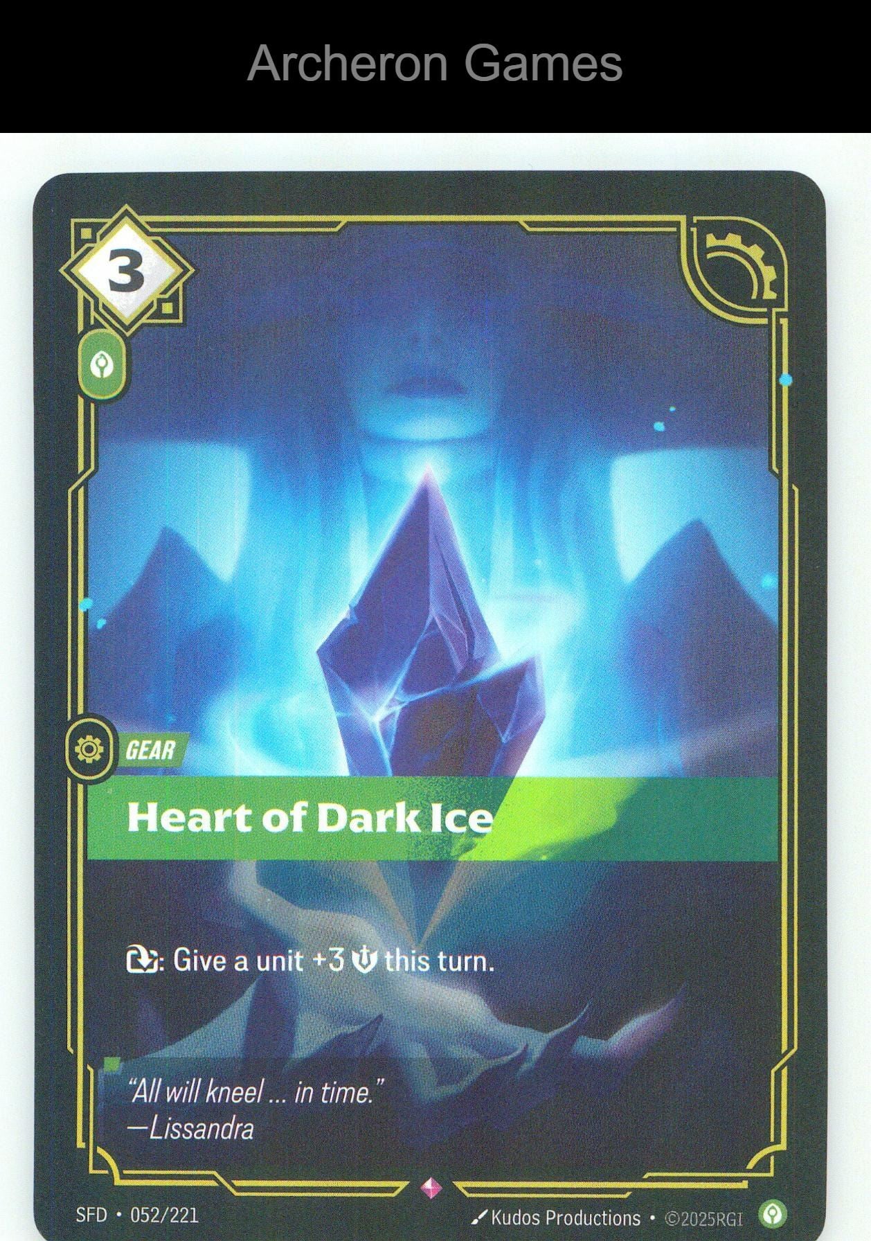 Heart of Dark Ice SFD 052/221 R Spiritforged Riftbound Card Foil