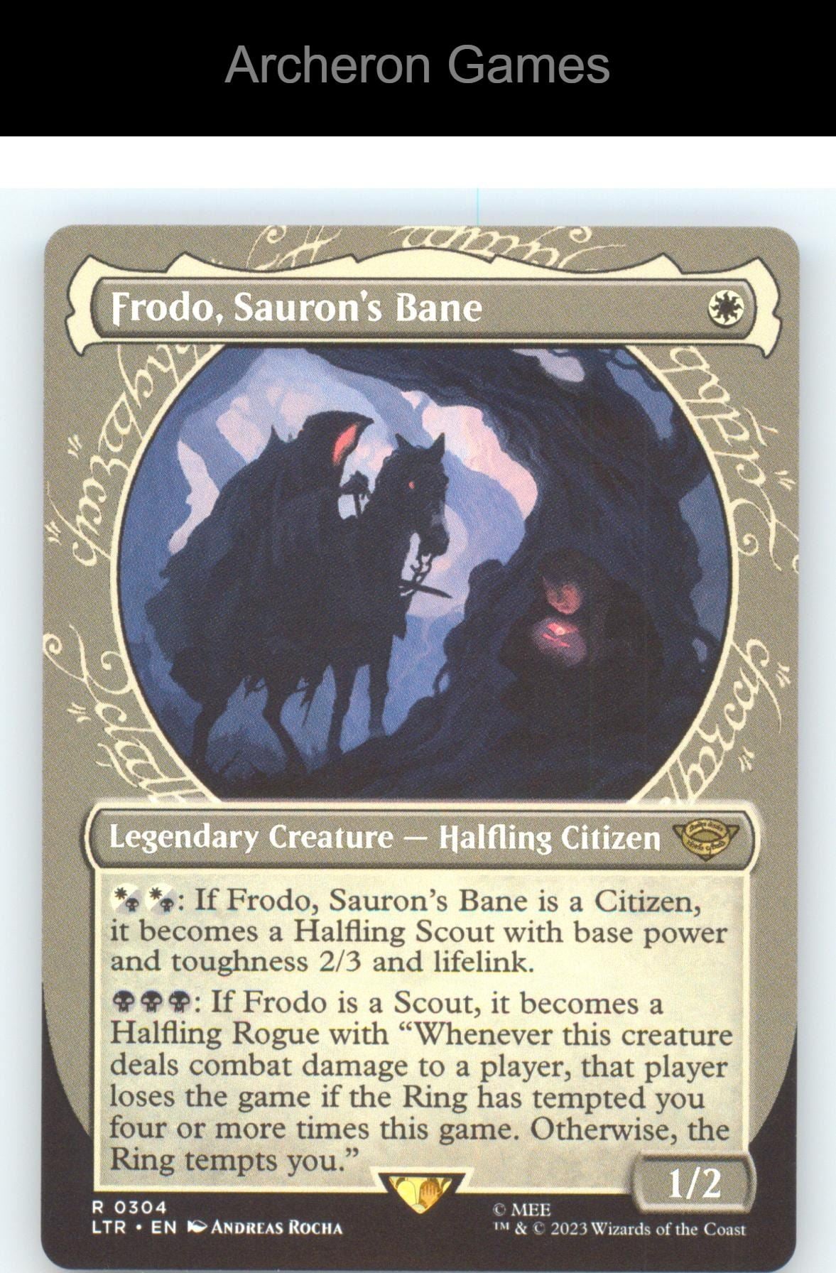 Frodo, Sauron's Bane (Showcase) LTR 304 R MTG Card NM/EX+