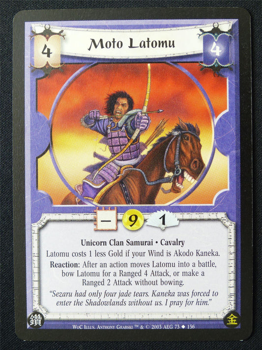Moto Latomu - WoC - Legend of the Five Rings L5R Card #ZU