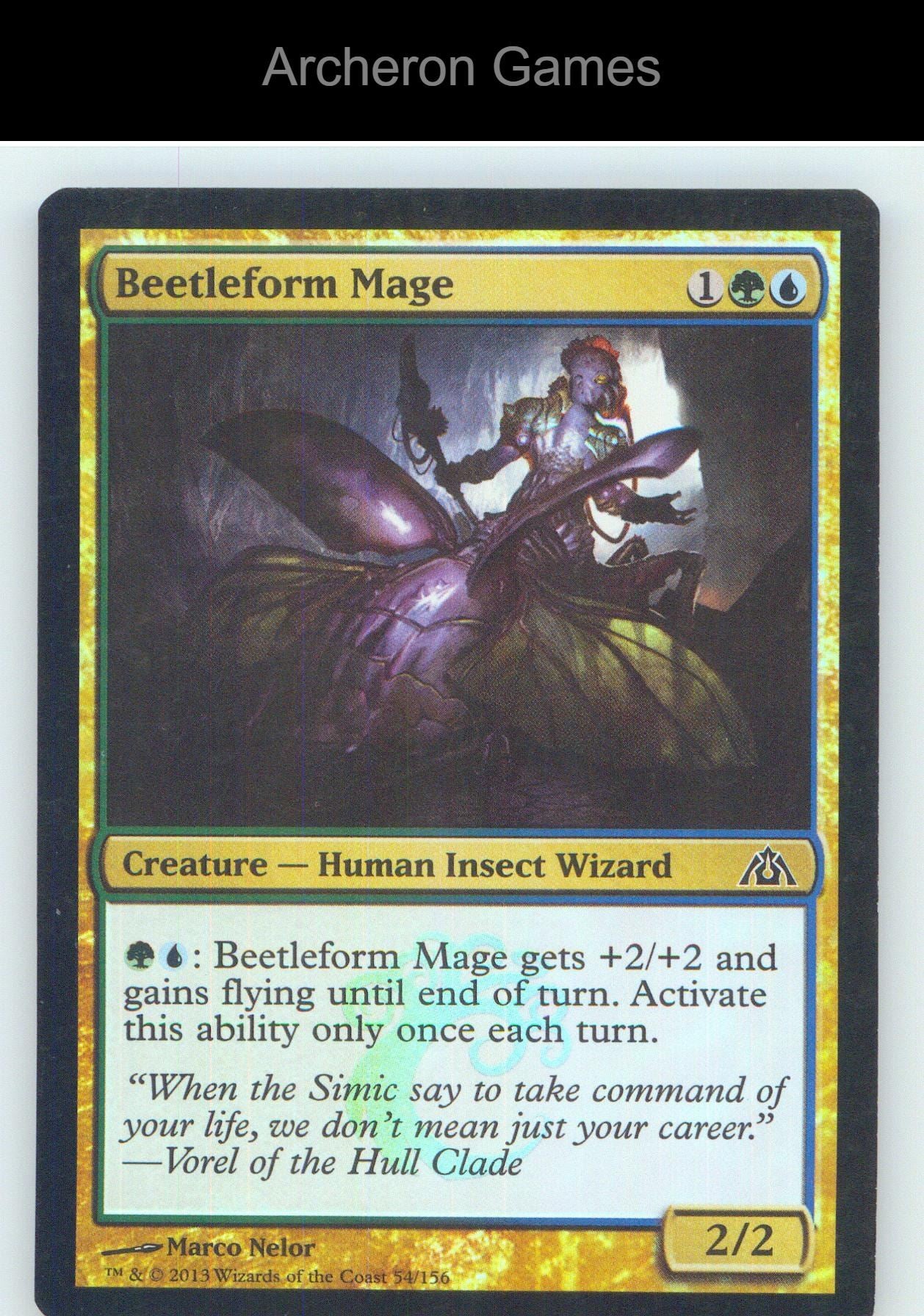Beetleform Mage DGM 54 C MTG Card NM/EX+ Foil