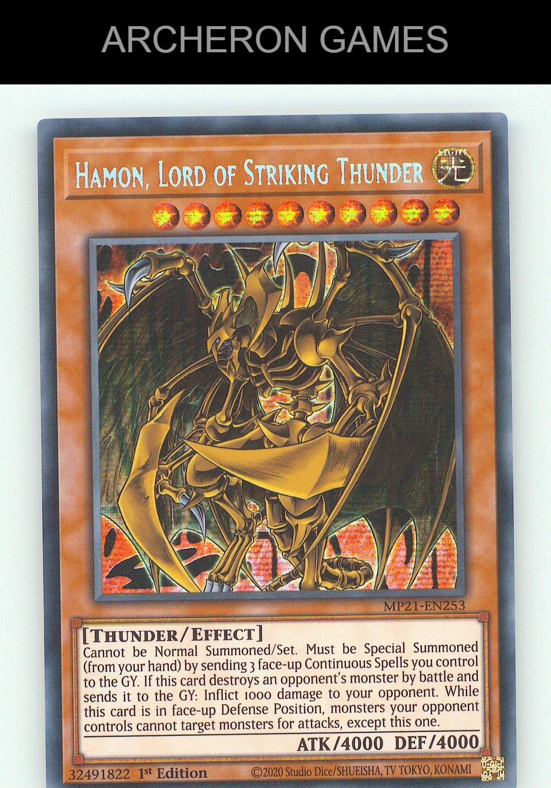 Hamon, Lord of Striking Thunder SEC YUGIOH Card