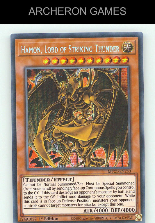 Hamon, Lord of Striking Thunder SEC YUGIOH Card