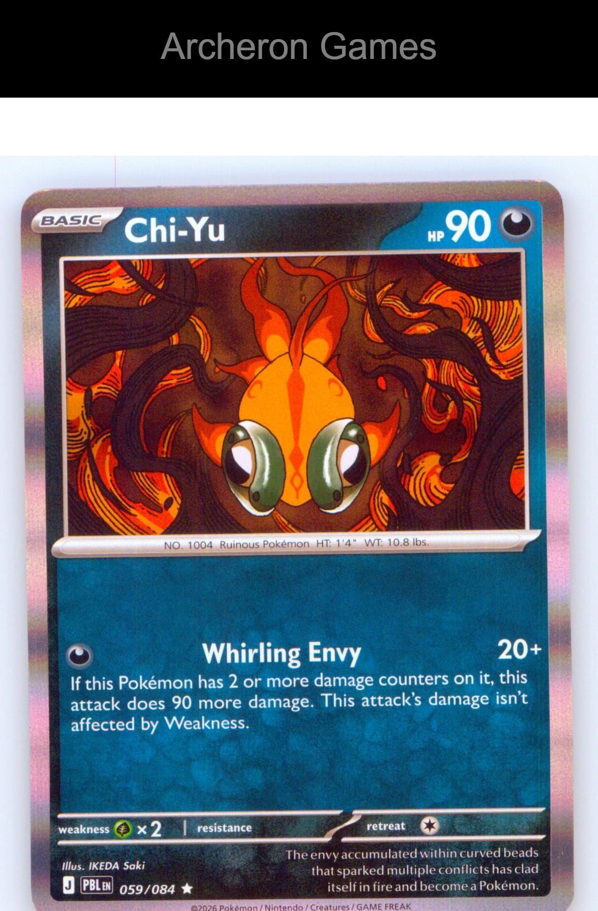 Pokemon Card Chi-Yu ME05 059/084 R Pitch Black Holo