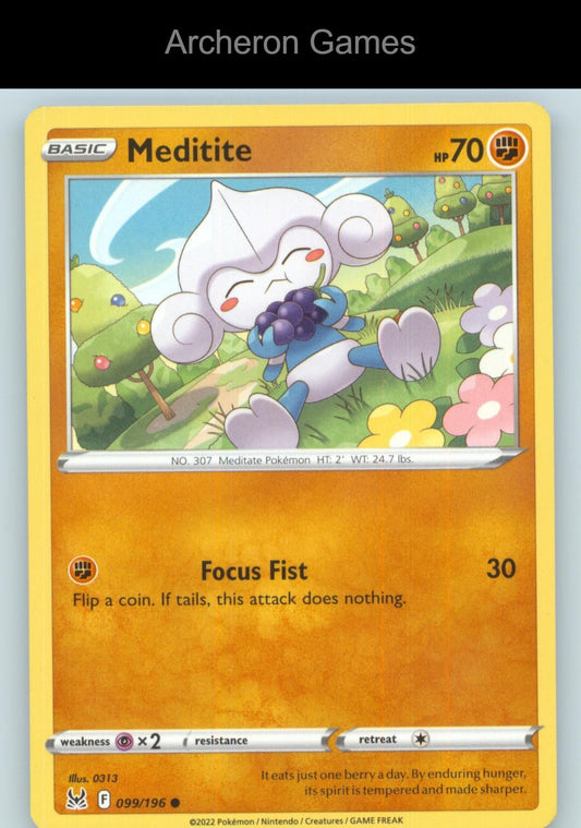 Pokemon Card Meditite LOR 099/196 C Lost Origin