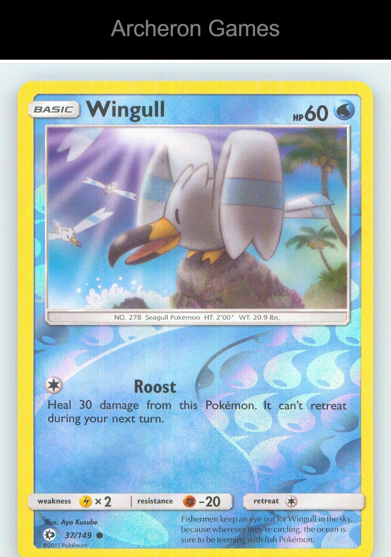 Pokemon Card Wingull SM01 37/149 C SM Base Set Reverse Holo