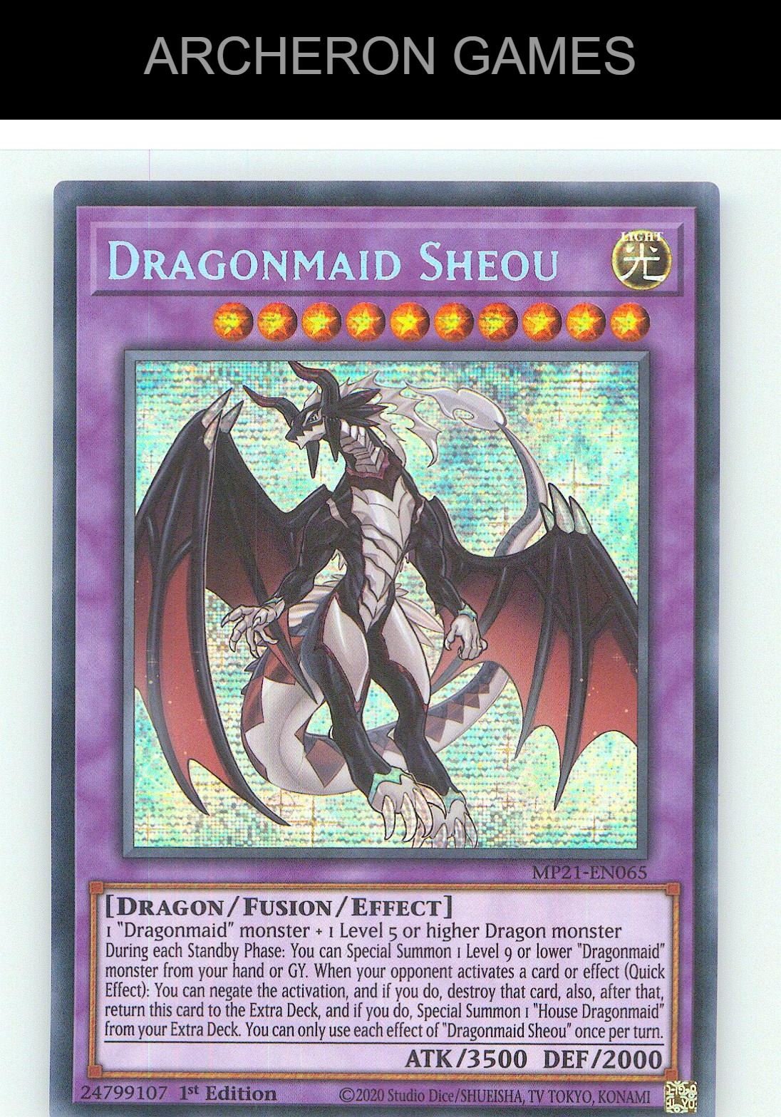 Dragonmaid Sheou Prismatic Secret Rare YUGIOH Card 1st Edition