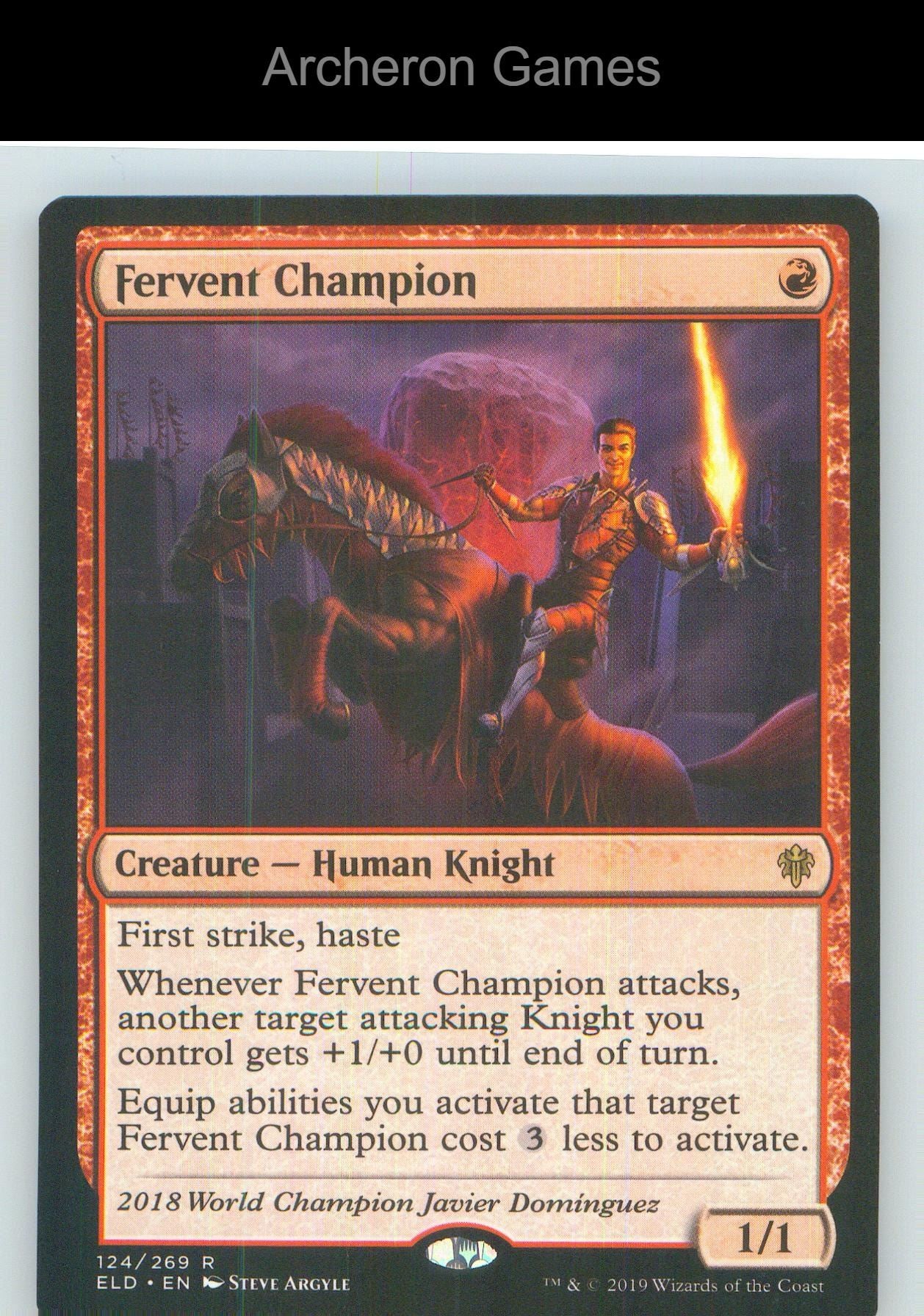 Fervent Champion ELD 124 R MTG Card NM/EX+
